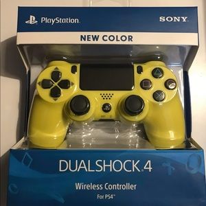 Neon Yellow PS4 Controller